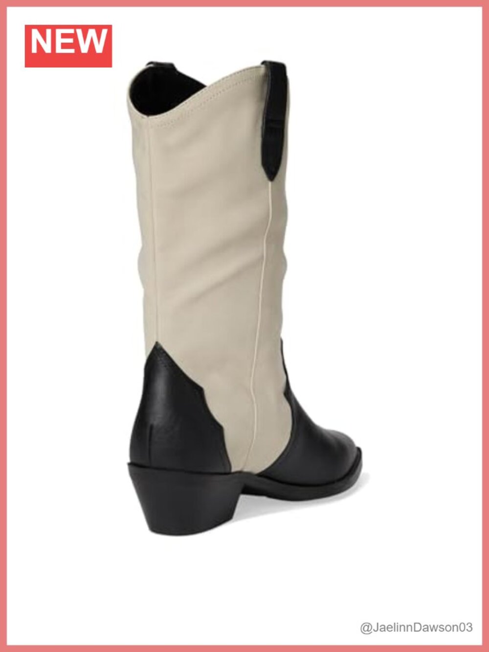Pointed Toe Block Heel Mid-Calf Bootie Pull-On Calf High - Picture 4 of 6